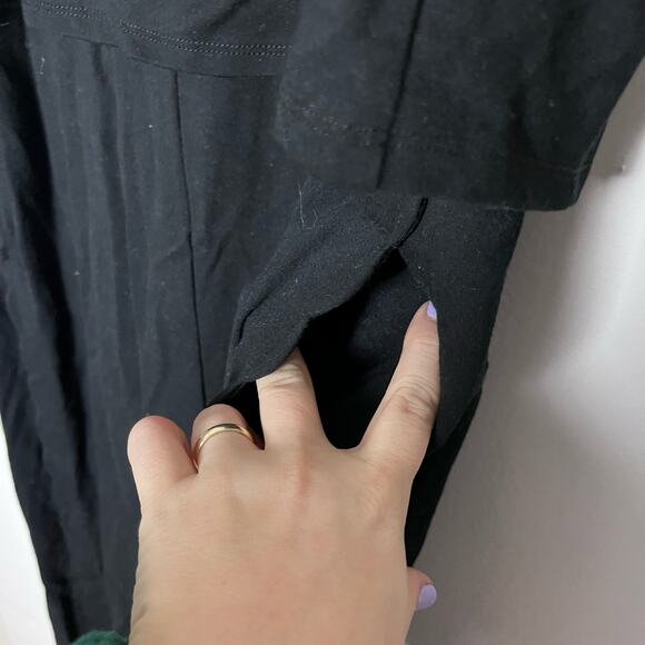 Anthropologie Freya Black Sleeveless Stretch Scallop Jumpsuit Outfit Size 14P - Picture 5 of 7